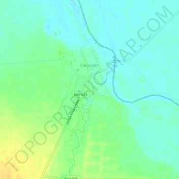 Смаково topographic map, elevation, terrain