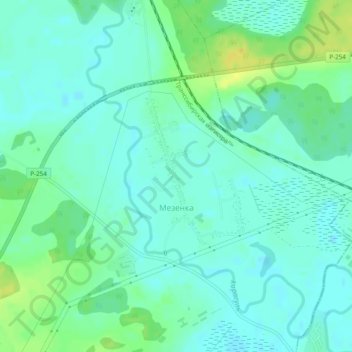 Мезенка topographic map, elevation, terrain