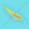 Island of the Moon topographic map, elevation, terrain