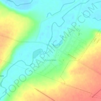 Кушулево topographic map, elevation, terrain