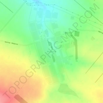 Мирное topographic map, elevation, terrain