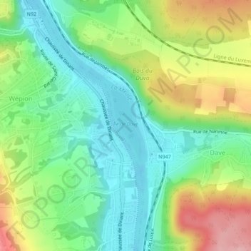 Île de Dave topographic map, elevation, terrain