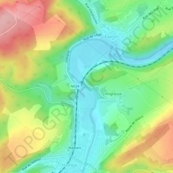 Tabreux topographic map, elevation, terrain