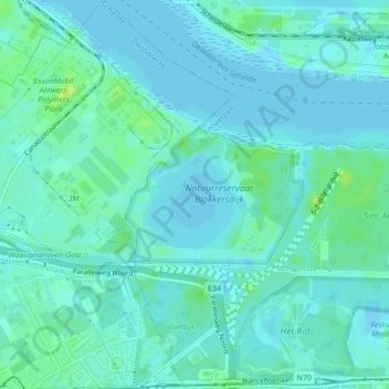 Blokkersdijk topographic map, elevation, terrain