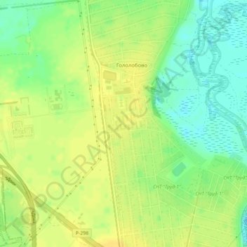 центральная Елка Отрадное НК topographic map, elevation, terrain