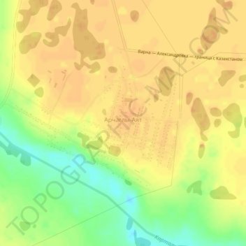 Арчаглы-Аят topographic map, elevation, terrain