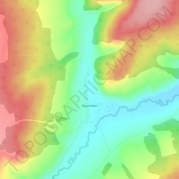 Краснояр topographic map, elevation, terrain