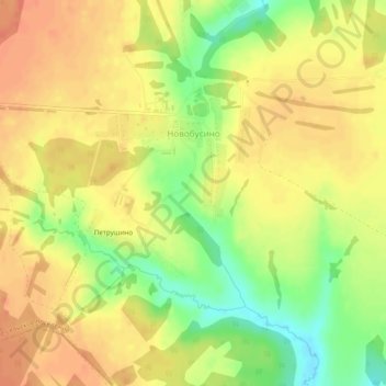 Новобусино topographic map, elevation, terrain