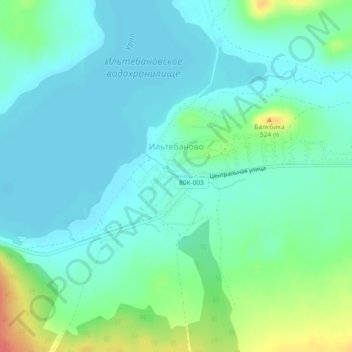 Ильтебаново topographic map, elevation, terrain