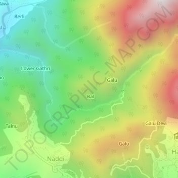 Balh topographic map, elevation, terrain