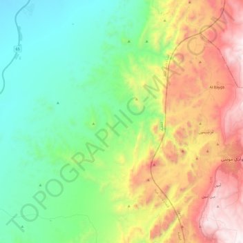Petra topographic map, elevation, terrain