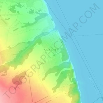 Кзыл-Байрак topographic map, elevation, terrain