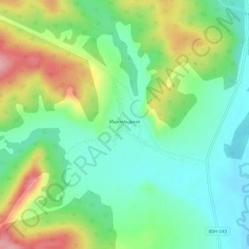 Ишкильдино topographic map, elevation, terrain