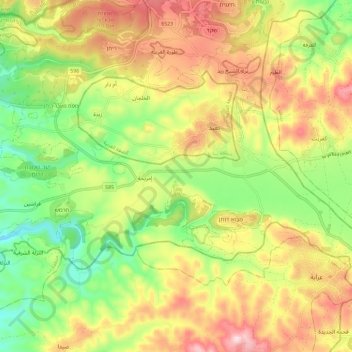 Emek Dotan topographic map, elevation, terrain