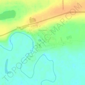 Боровое topographic map, elevation, terrain