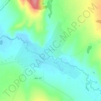 Байгузино topographic map, elevation, terrain