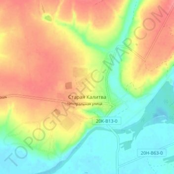 Старая Калитва topographic map, elevation, terrain