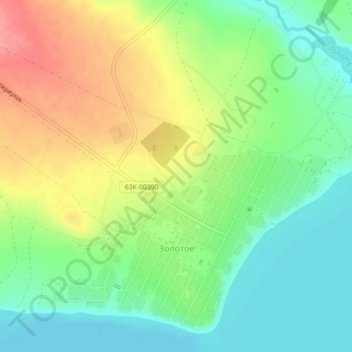 Золотое topographic map, elevation, terrain