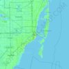 Miami topographic map, elevation, relief