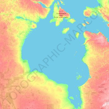 Hudson Bay On A Map Hudson Bay Topographic Map, Elevation, Relief